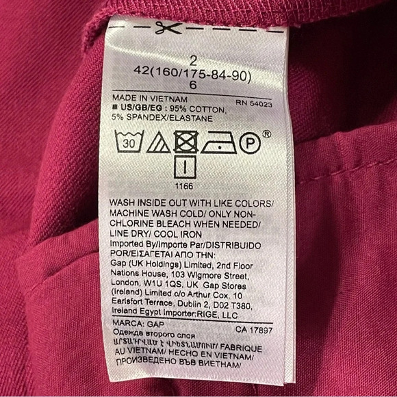 GAP High Rise Slim‎ Ankle Pant Khakis in Purple Mulberry - Picture 6 of 7